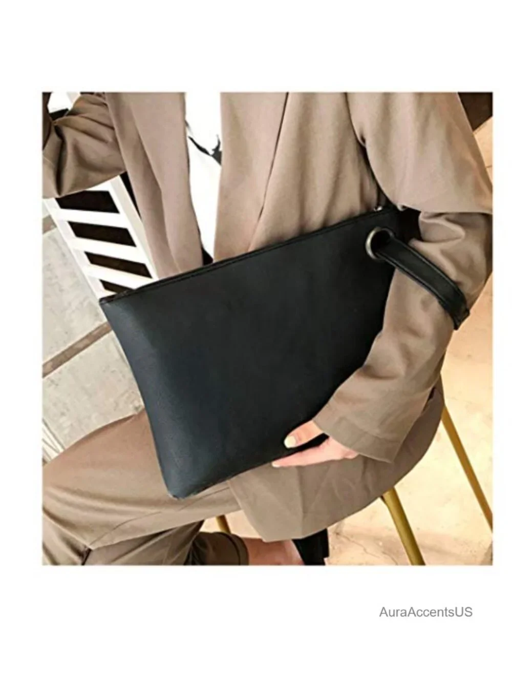 NWT Vegan PU Leather Envelope Clutch Bag Wristlet for Women Beach Holiday